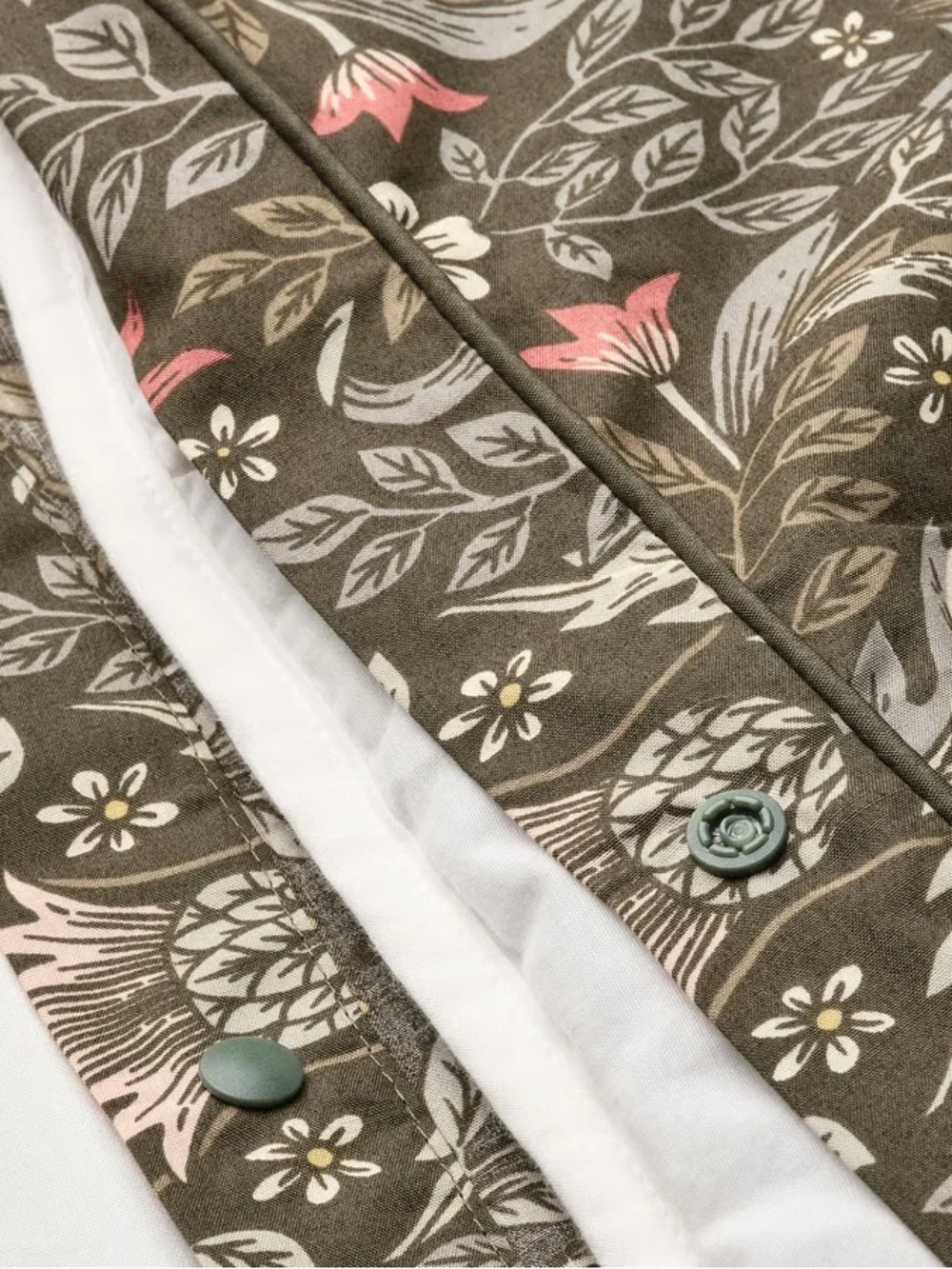 Floral Garden Dark Green Duvet Cover Set - Full/Queen